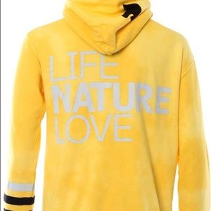 Freecity Clouds & Stripes Yellow Zip Up Hoodie